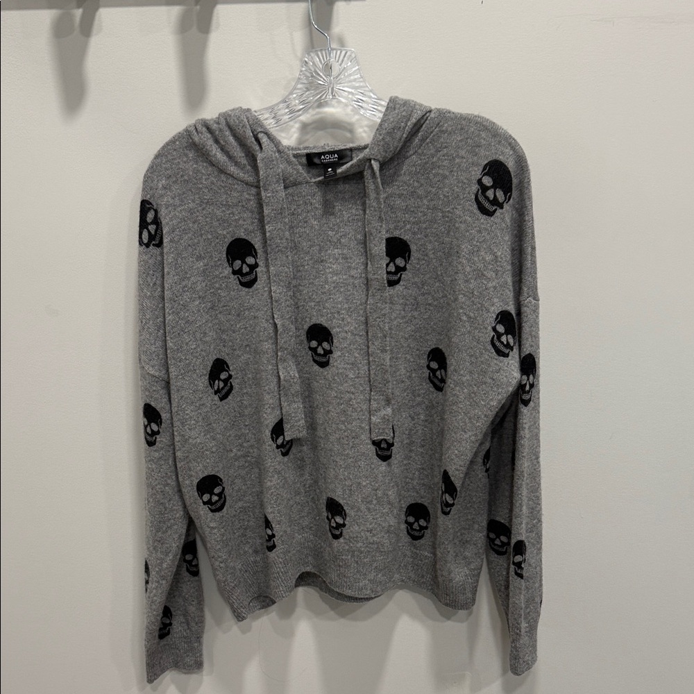 Aqua Gray Skull Sweater